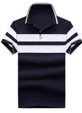 Men’s Summer Striped Polo Shirts Casual Style