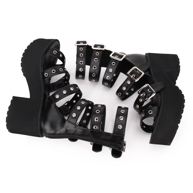 High Heel Platform Sandals Stylish Elevated Design