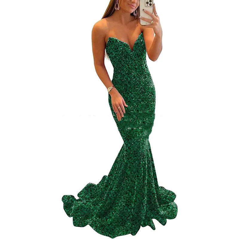 Women’s Sequin Evening Dress Formal Long Prom Party Gown