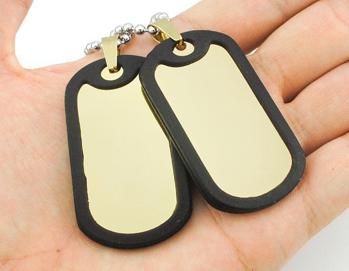 Military Style Men’s Necklace Titanium Steel Stainless Steel Pendant