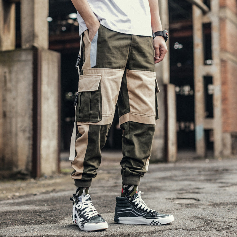 Contrast Pocket Cargo Pants Casual Utility Style