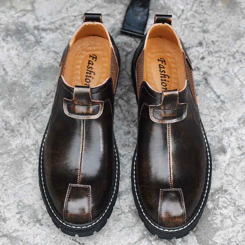 British Style Men’s Martin Boots Rugged Tooling Leather Shoes