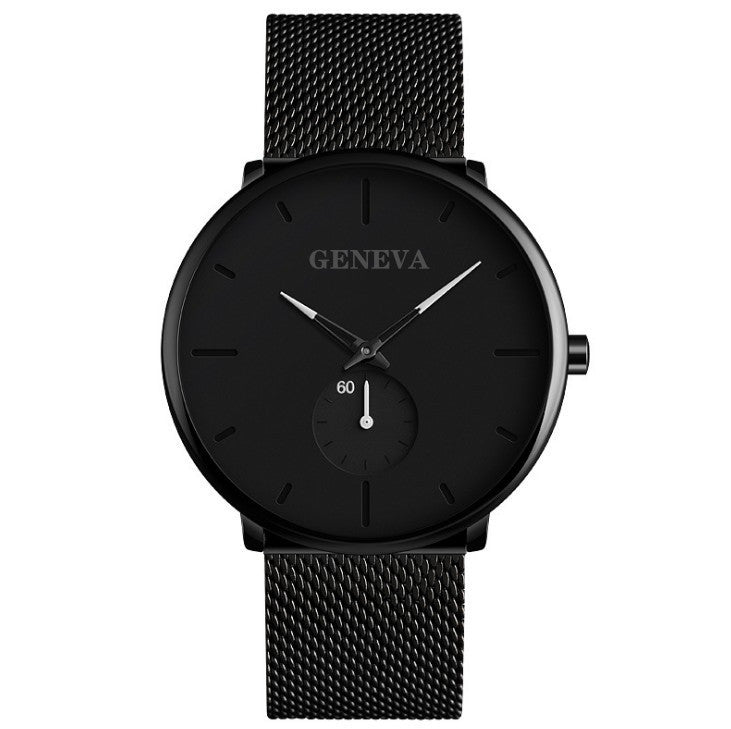 Geneva Style Men’s Quartz Watch Stainless Steel Casual Analog Wristwatch