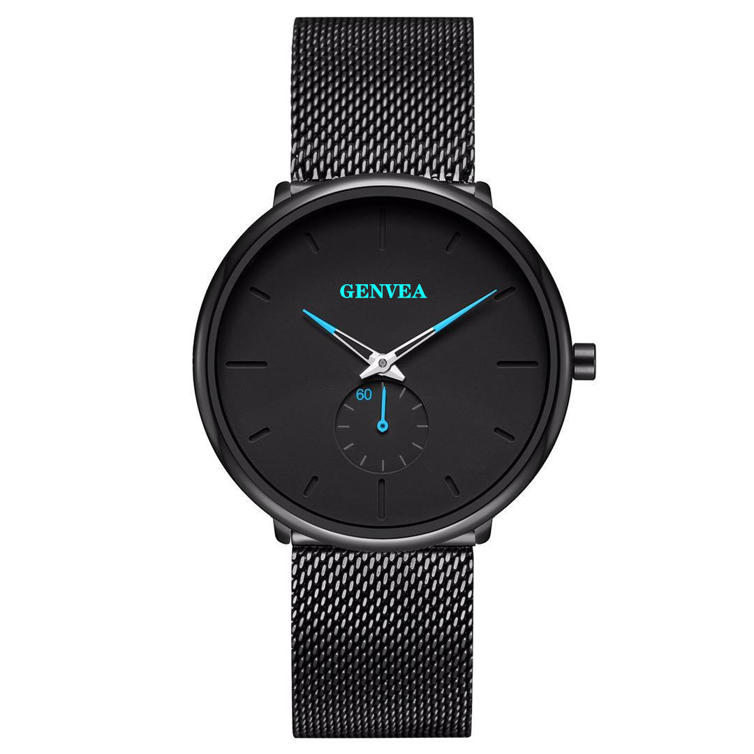 Geneva Style Men’s Quartz Watch Stainless Steel Casual Analog Wristwatch