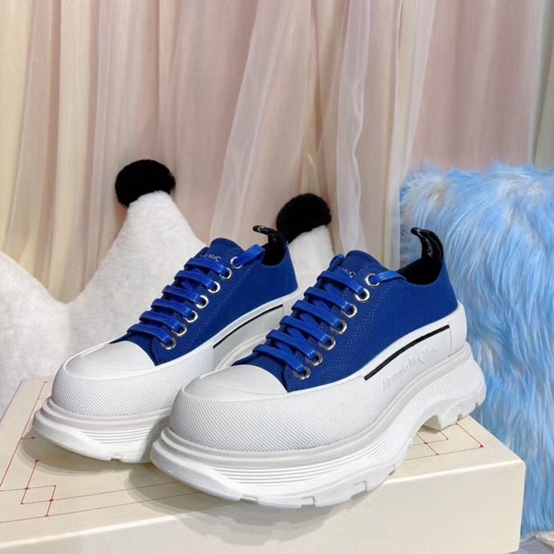 Women’s Spring Low Top Canvas Sneakers Thick Sole Designer Style