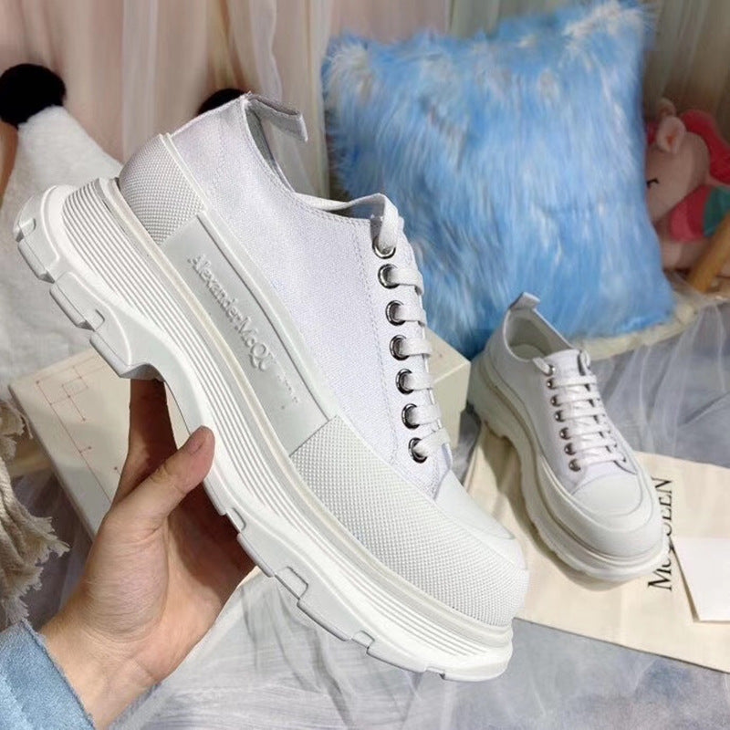 Women’s Spring Low Top Canvas Sneakers Thick Sole Designer Style