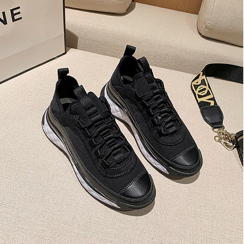 Women’s Luxury Leather Wedge Sneakers Chunky Fashion Style