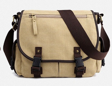 Men’s Canvas Messenger Shoulder Bag Casual Multifunctional Design