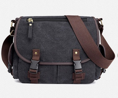 Men’s Canvas Messenger Shoulder Bag Casual Multifunctional Design