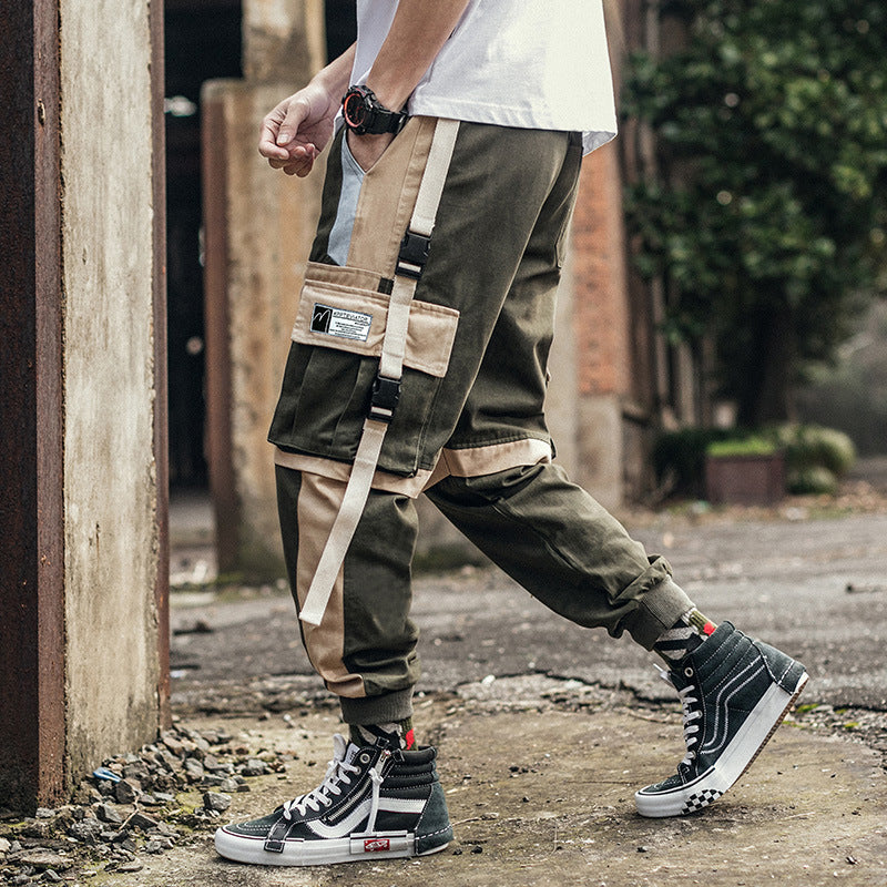 Contrast Pocket Cargo Pants Casual Utility Style