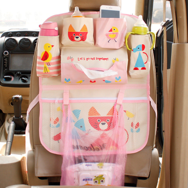 Cartoon Style Car Storage Bag Cute Vehicle Organizer