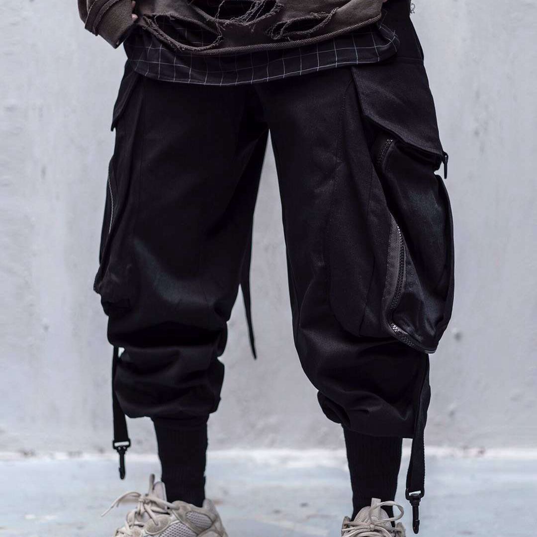 Embroidered Streamer Cargo Pants Fashion Utility Style