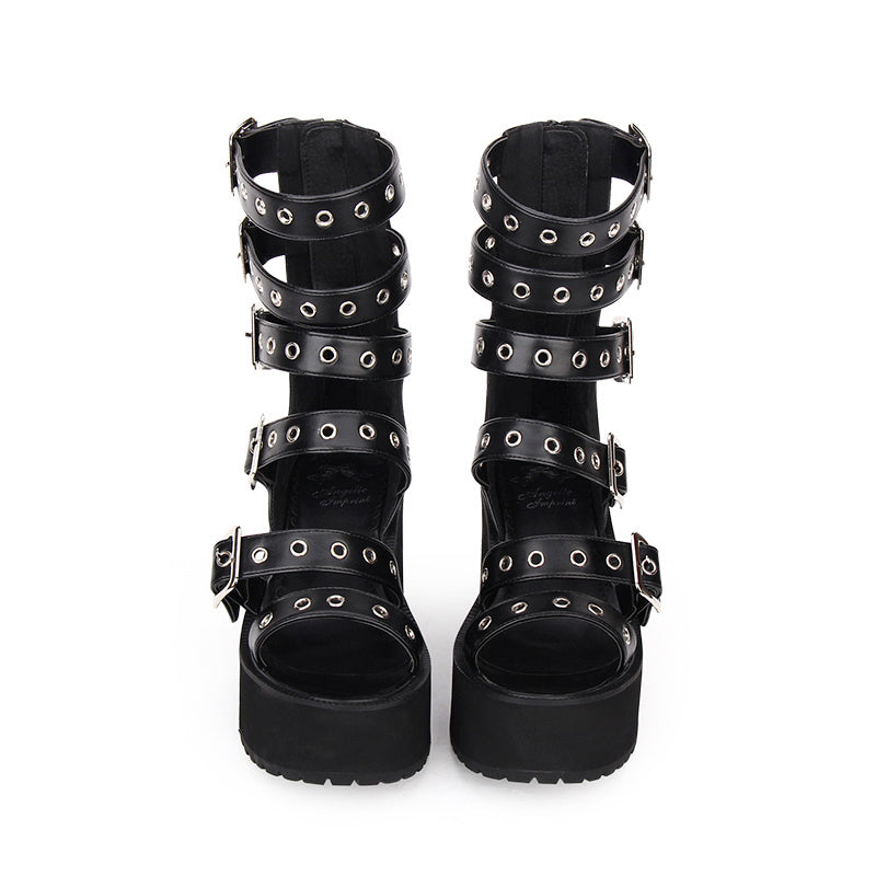 High Heel Platform Sandals Stylish Elevated Design