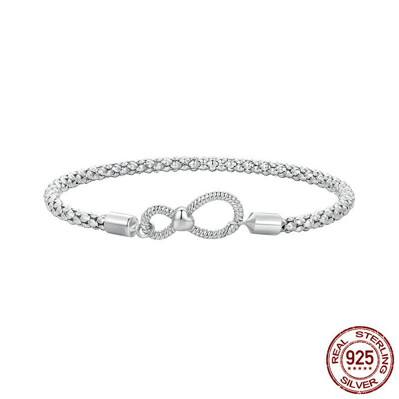 S925 Sterling Silver Infinite Loop Bracelet Minimalist Women’s Design