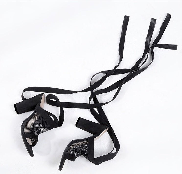 Women’s Cross Strap Lace Up High Heel Sandals Bandage Design