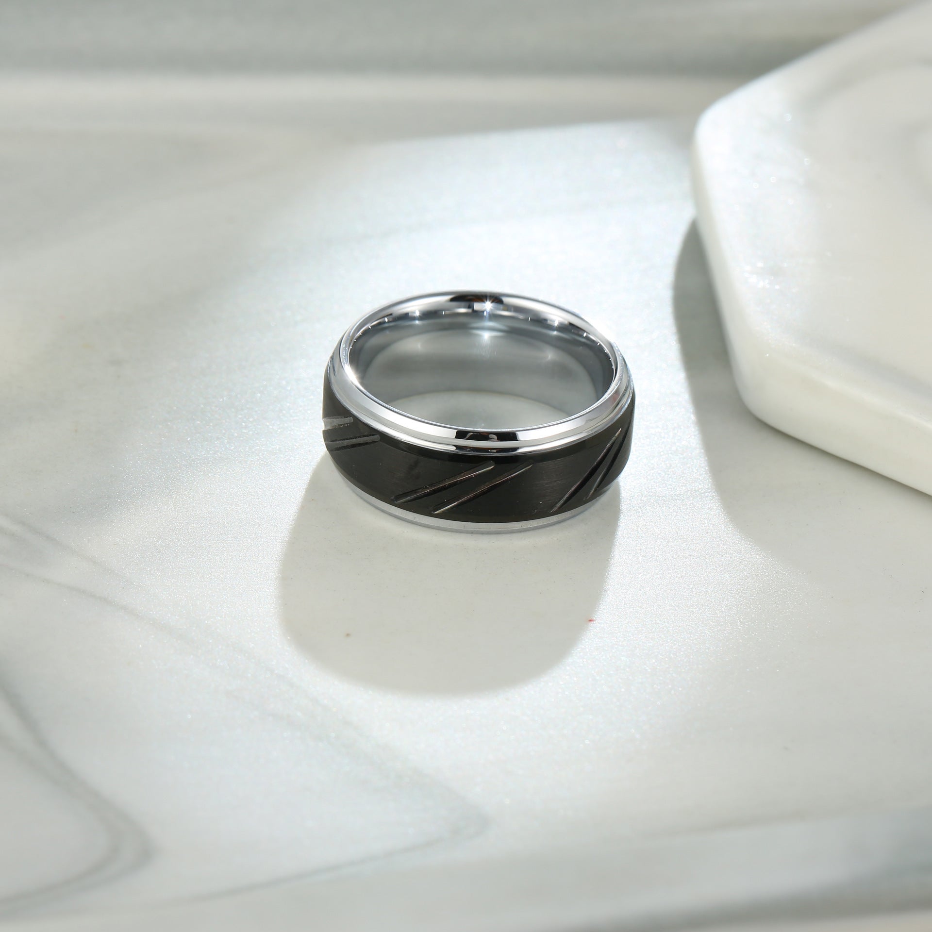 Men’s Tungsten Steel Ring Minimalist Modern Fashion Jewelry