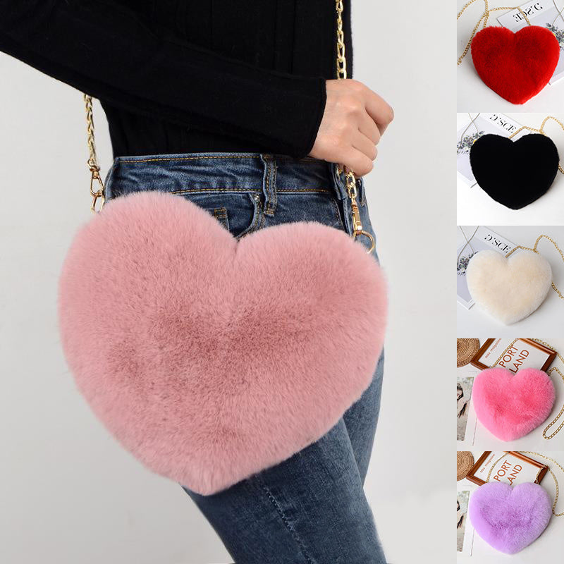 Women’s Plush Chain Shoulder Bag Romantic Party and Gift Style