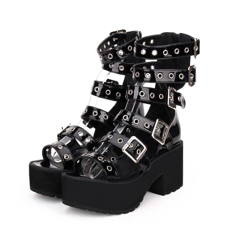 High Heel Platform Sandals Stylish Elevated Design