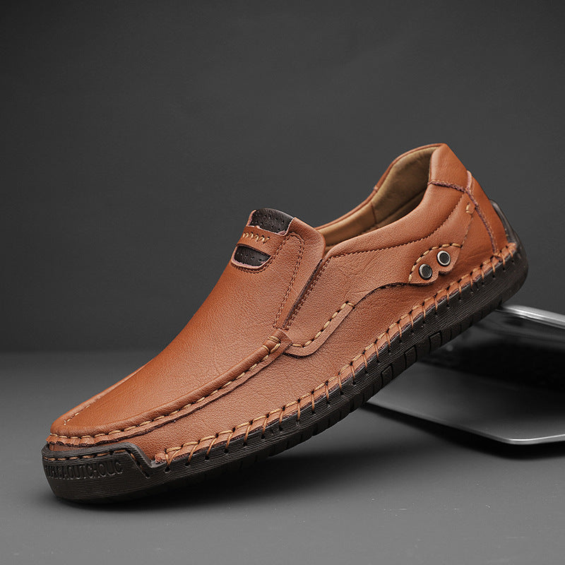 Handmade Men’s Leather Shoes Designed for Plus Size Comfort