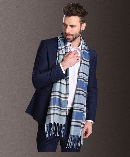 European Style Men’s Winter Tartan Shawl Scarf Warm Classic Design