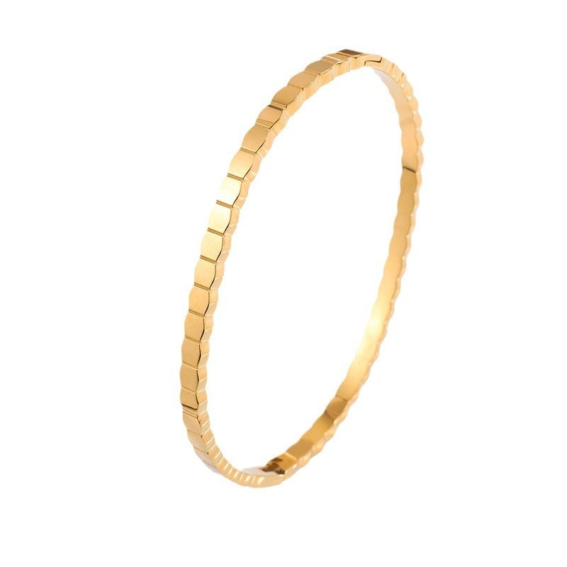 Irregular Honeycomb Titanium Steel Bracelet Minimalist Women’s Jewelry