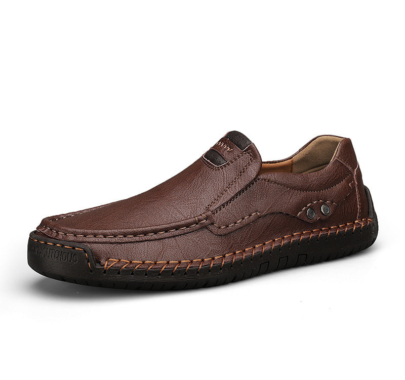 Handmade Men’s Leather Shoes Designed for Plus Size Comfort