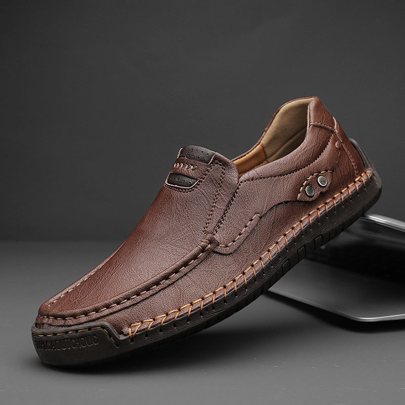 Handmade Men’s Leather Shoes Designed for Plus Size Comfort