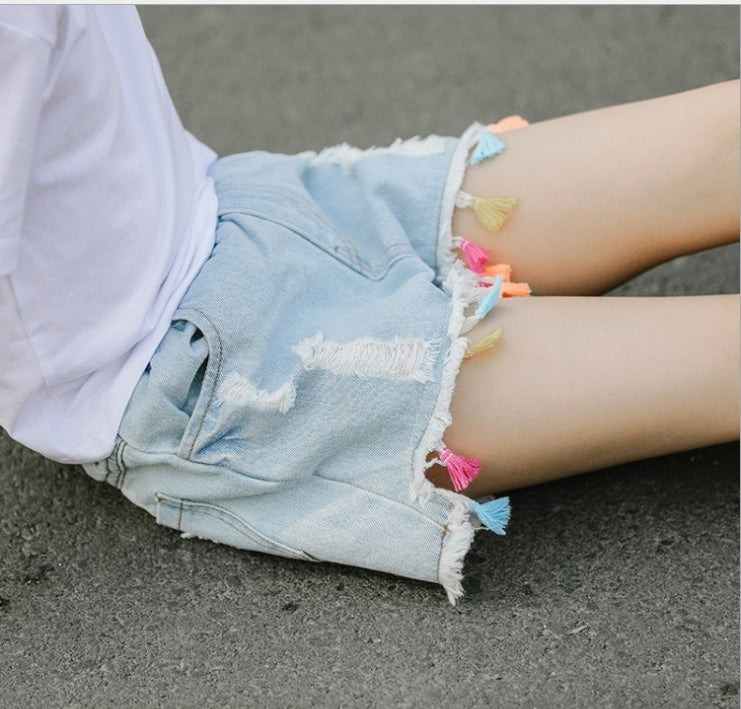 Girls Denim Shorts Casual Youth Style