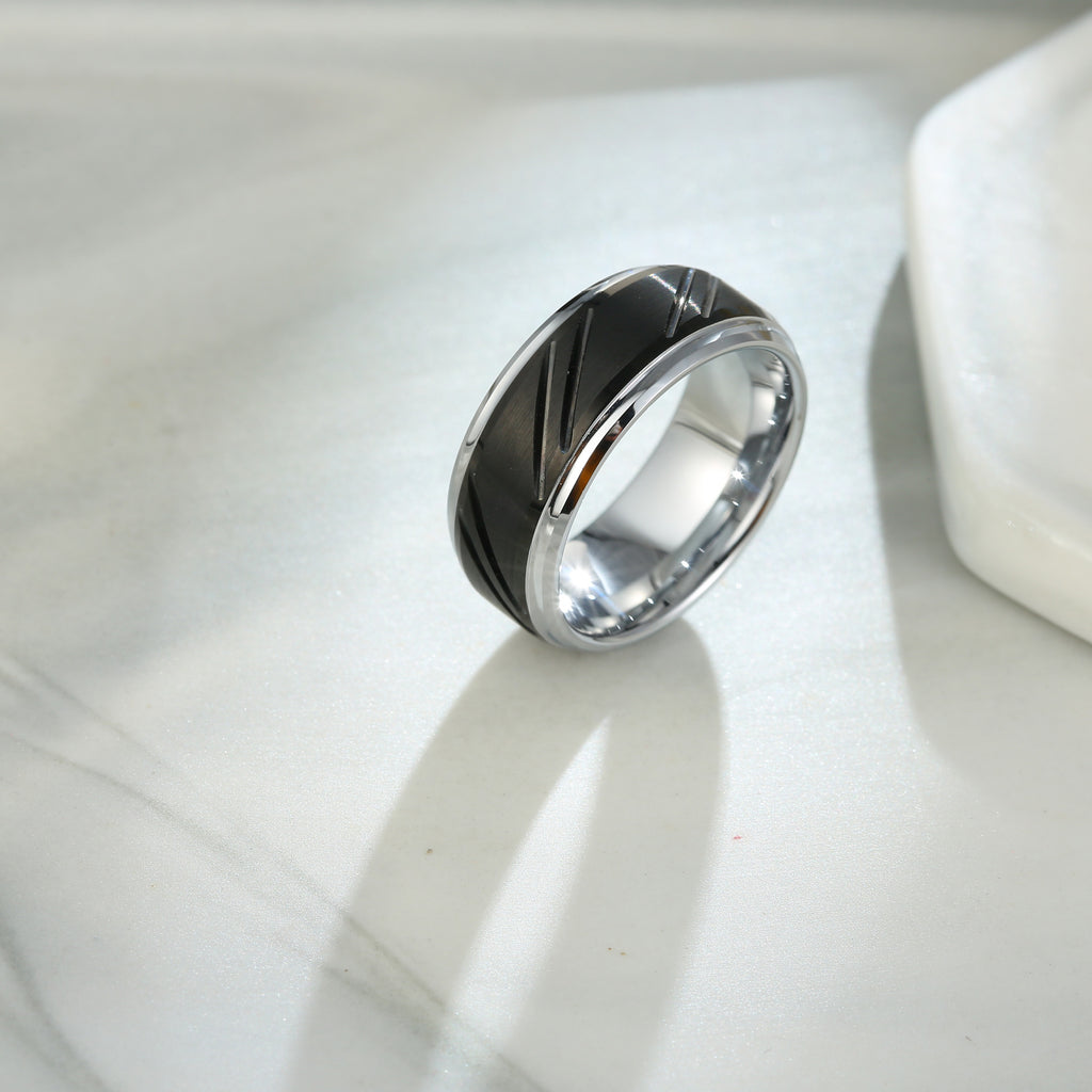 Men’s Tungsten Steel Ring Minimalist Modern Fashion Jewelry
