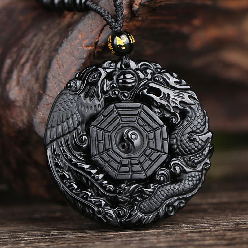 Lucky Symbol Pendant Necklace with Black Chain Fashion Jewelry