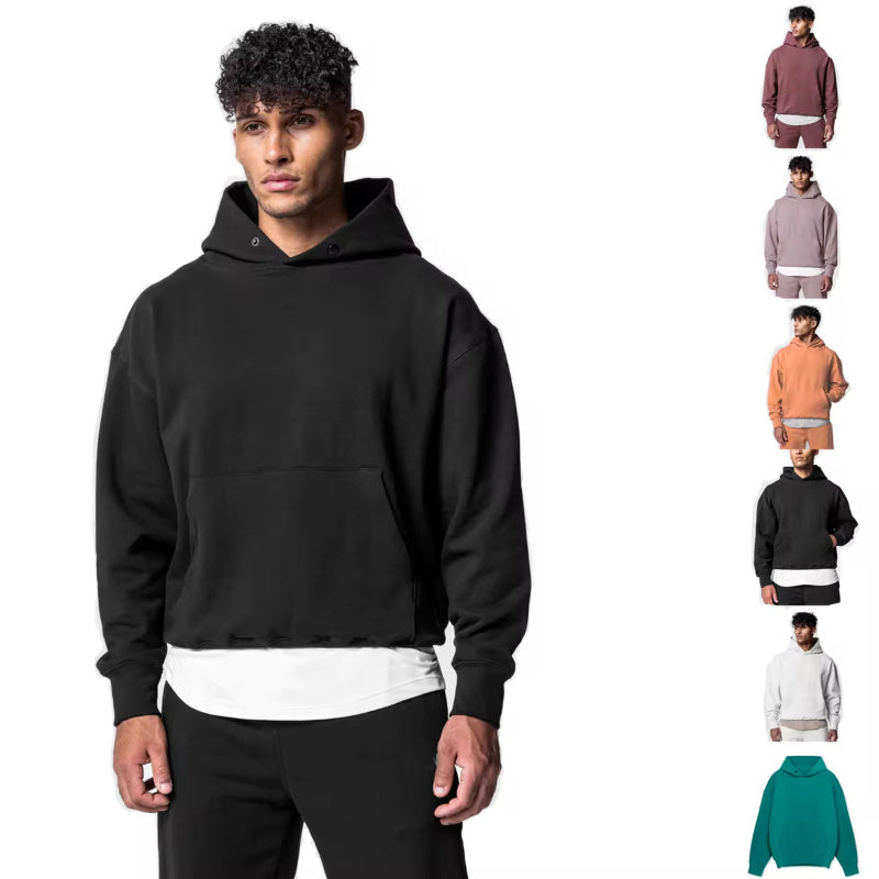 Men’s Thick Cotton Hoodie Training Set Casual Sports Tracksuit