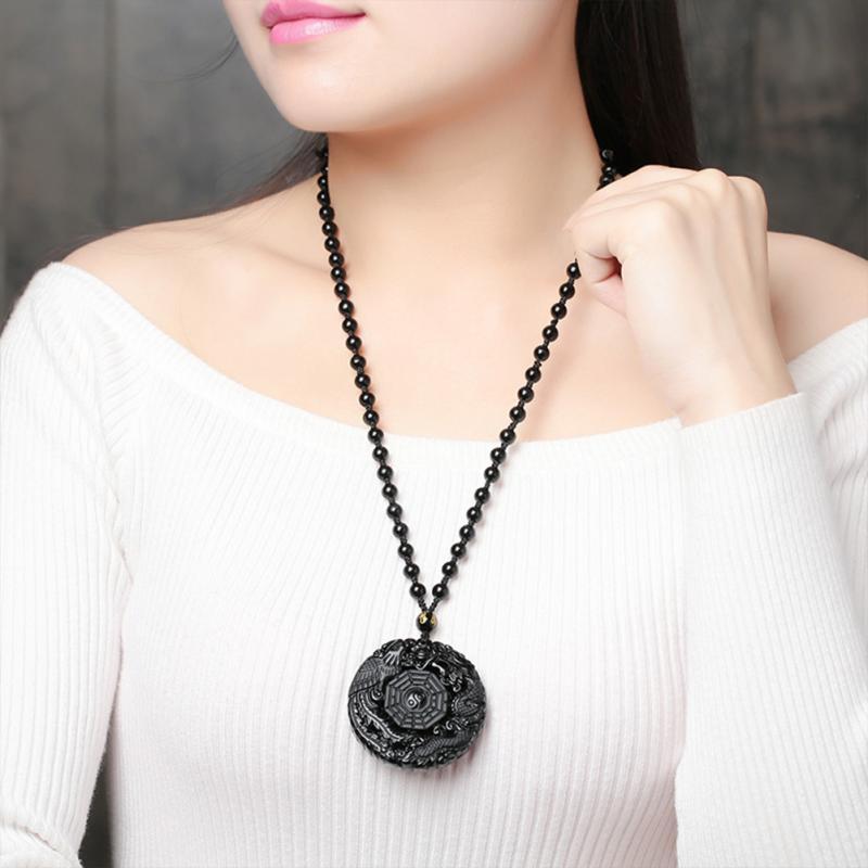 Lucky Symbol Pendant Necklace with Black Chain Fashion Jewelry