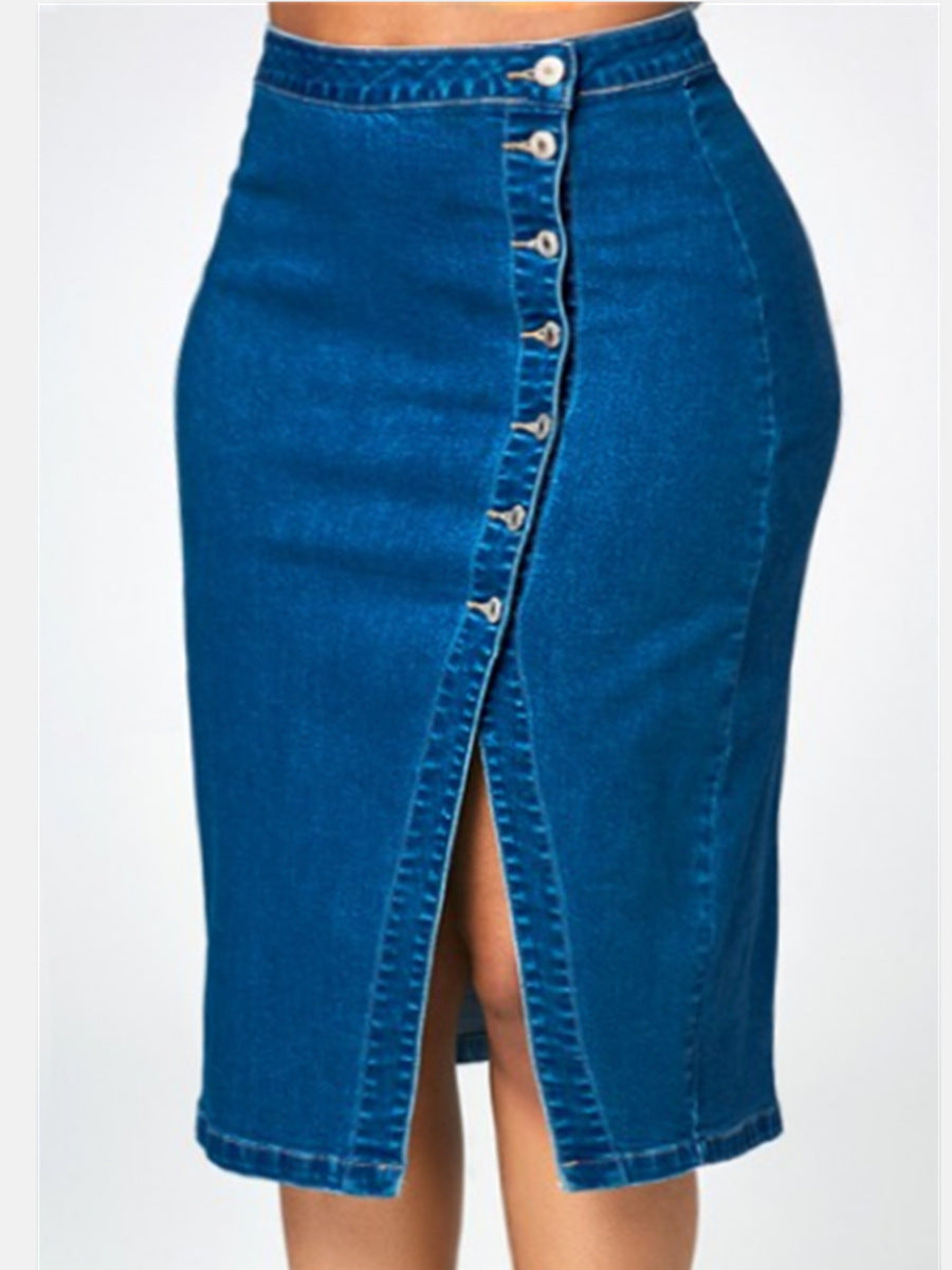 Oversized Denim Skirt Casual Street Fashion Style