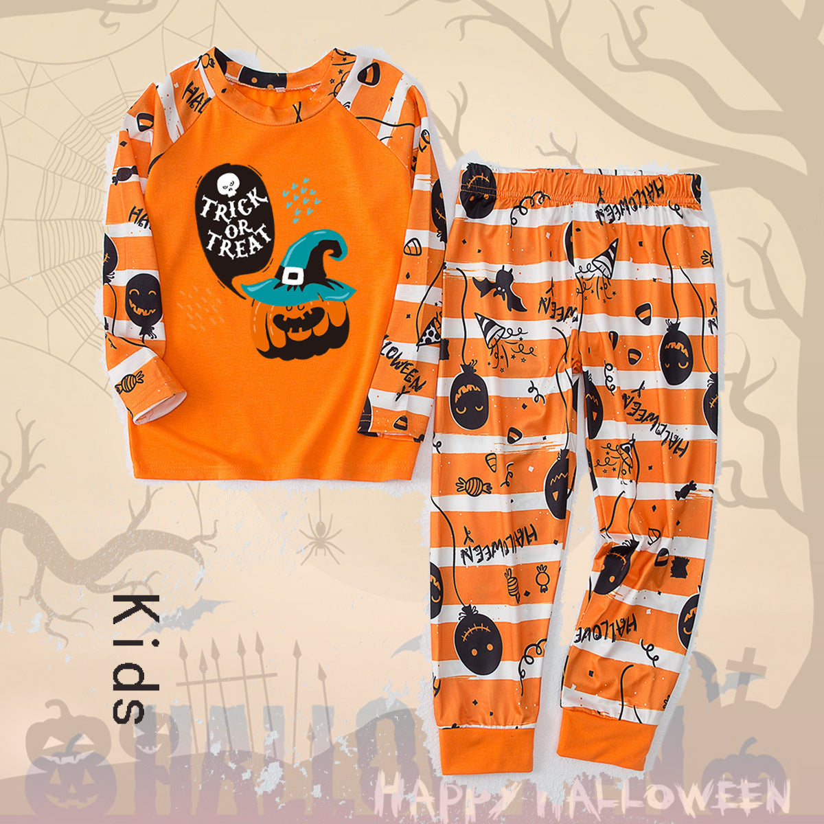 Family Matching Halloween Pajamas Parent and Child Homewear Set