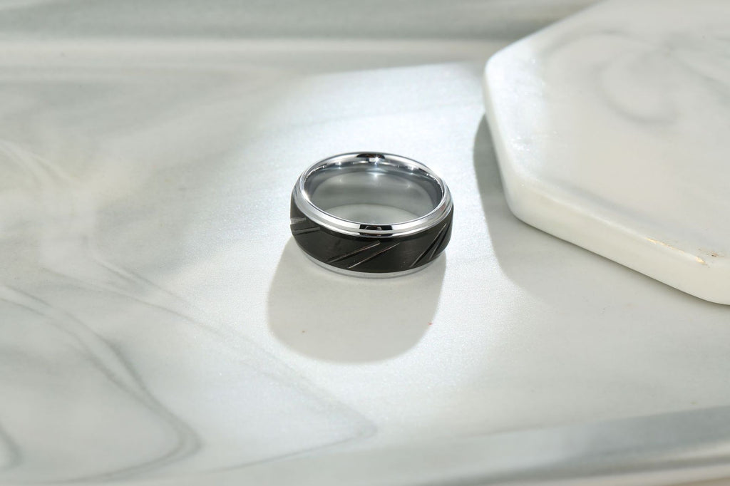 Men’s Tungsten Steel Ring Minimalist Modern Fashion Jewelry