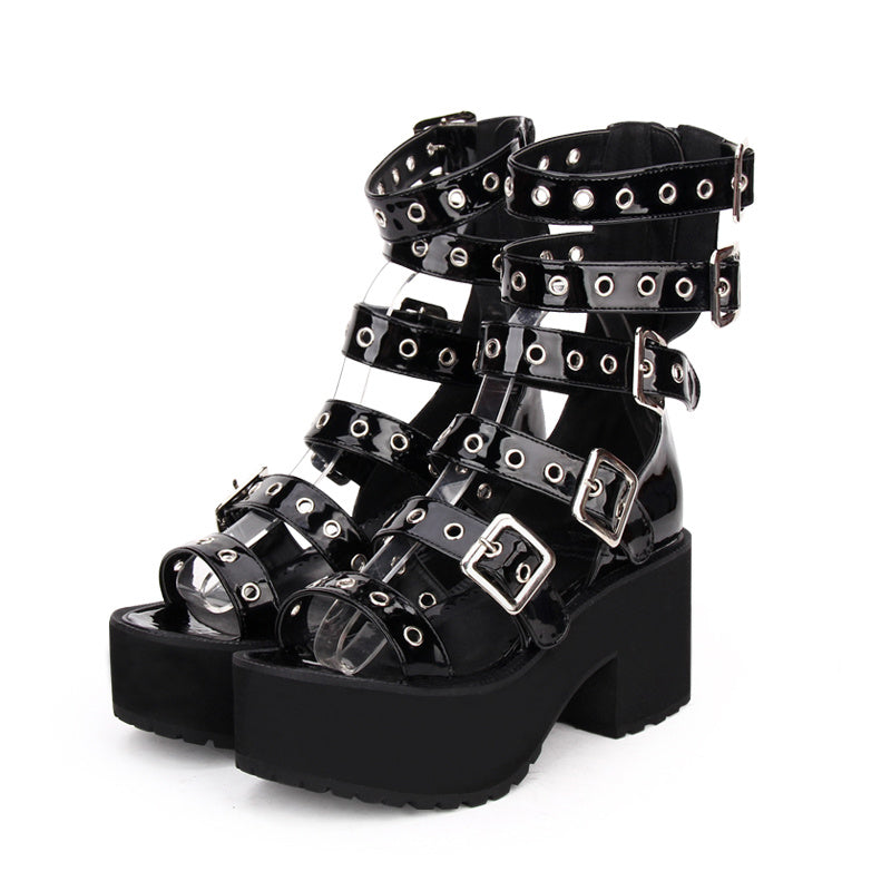 High Heel Platform Sandals Stylish Elevated Design
