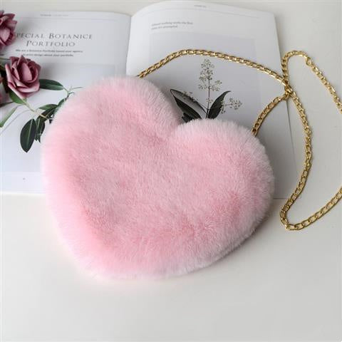 Women’s Plush Chain Shoulder Bag Romantic Party and Gift Style