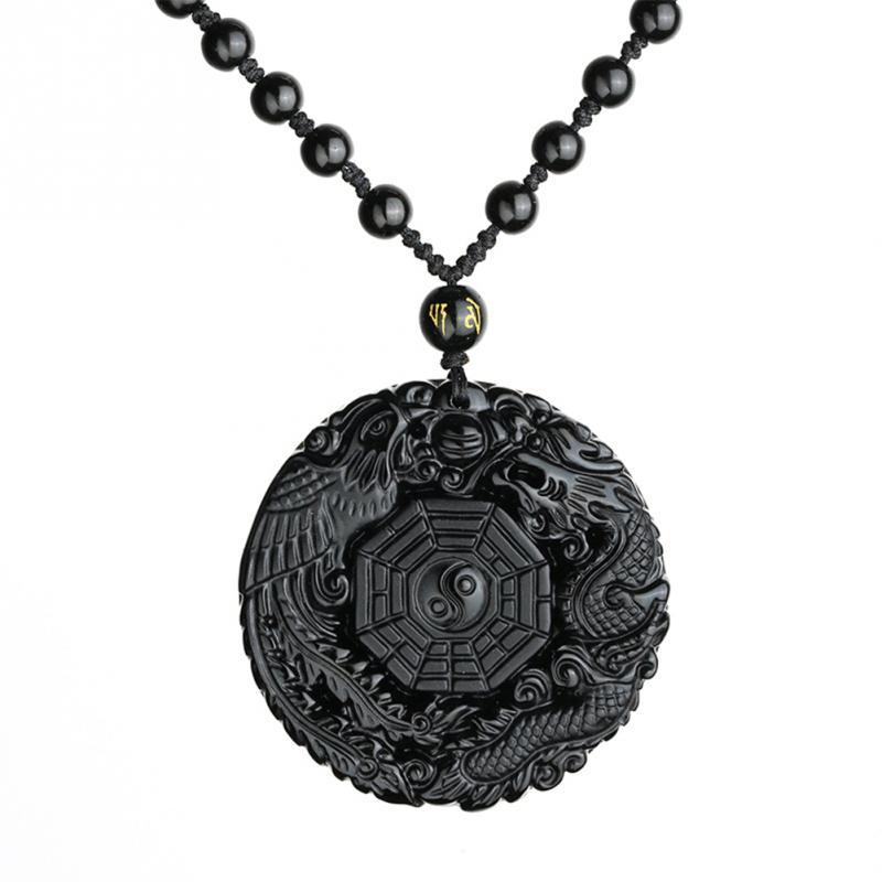 Lucky Symbol Pendant Necklace with Black Chain Fashion Jewelry
