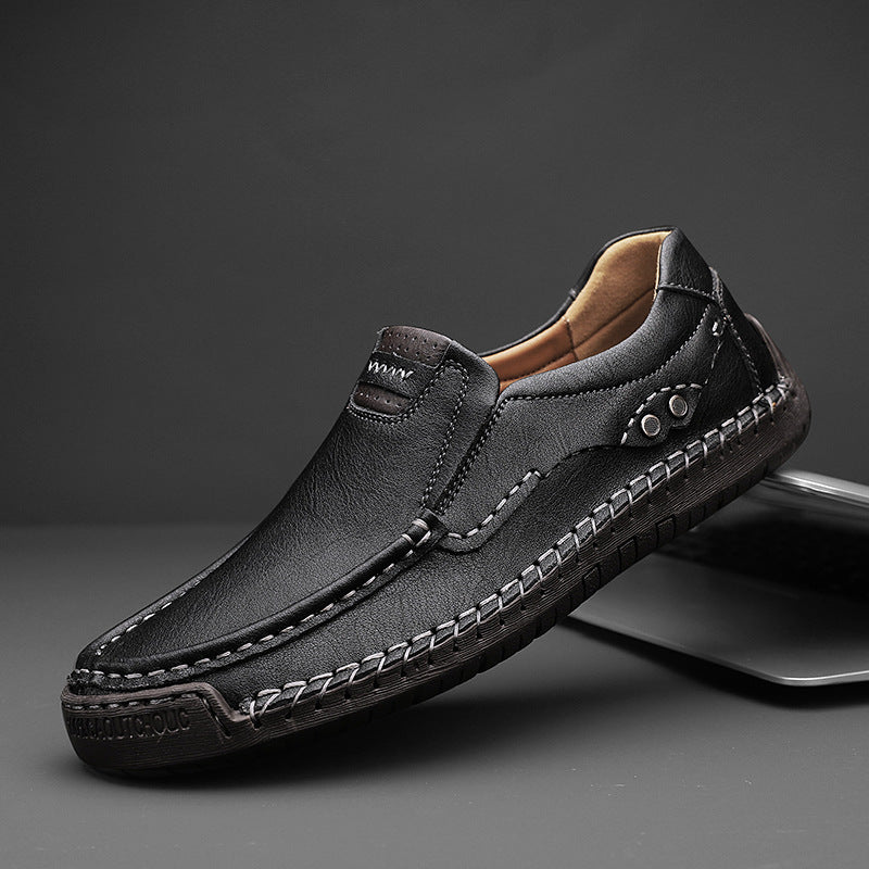 Handmade Men’s Leather Shoes Designed for Plus Size Comfort