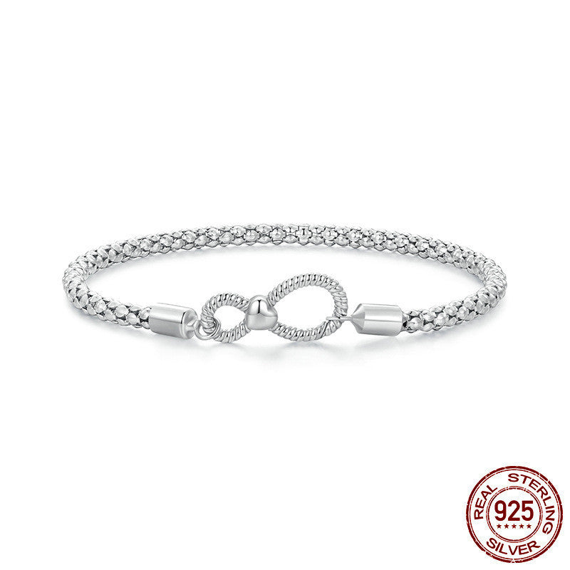 S925 Sterling Silver Infinite Loop Bracelet Minimalist Women’s Design