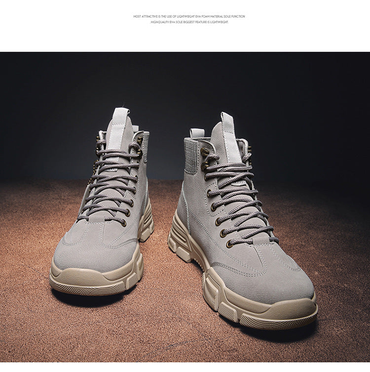 Men’s Mid Top Leather Tooling Boots Casual Martin Style Footwear