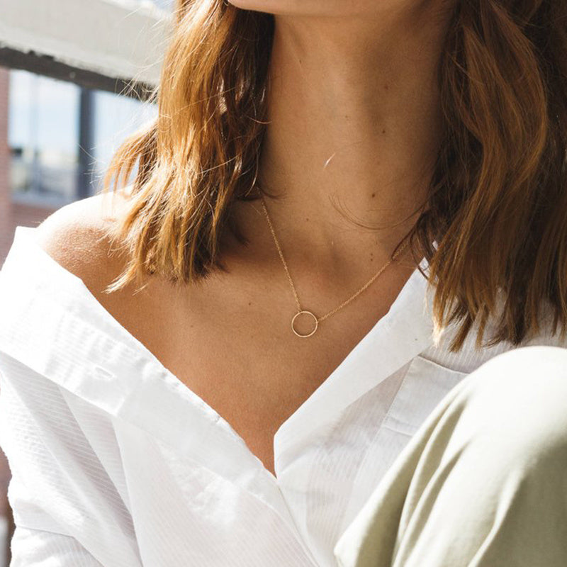 Gold Plated Minimalist Pendant Necklace Cold Style Fashion Jewelry