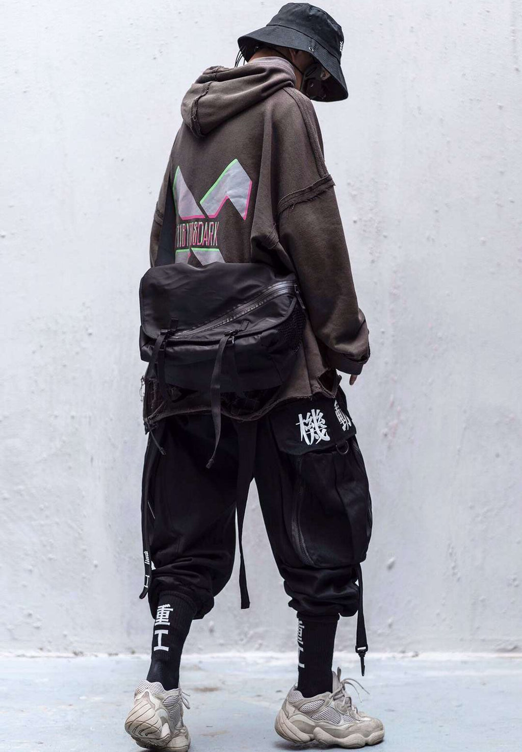 Embroidered Streamer Cargo Pants Fashion Utility Style