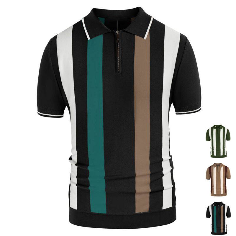 Fashion Striped Spliced Knitwear Modern Design