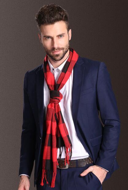 European Style Men’s Winter Tartan Shawl Scarf Warm Classic Design