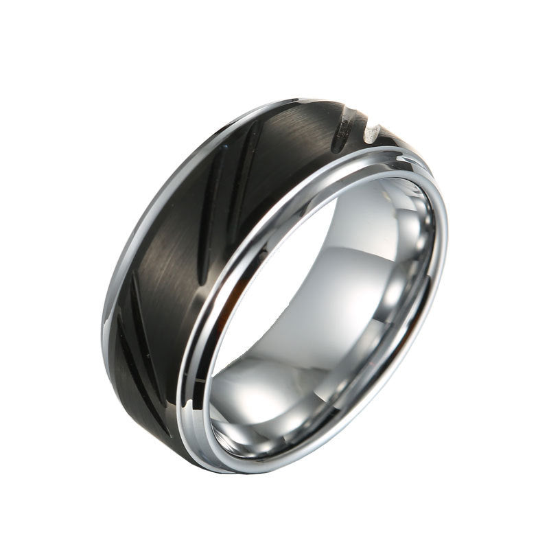 Men’s Tungsten Steel Ring Minimalist Modern Fashion Jewelry