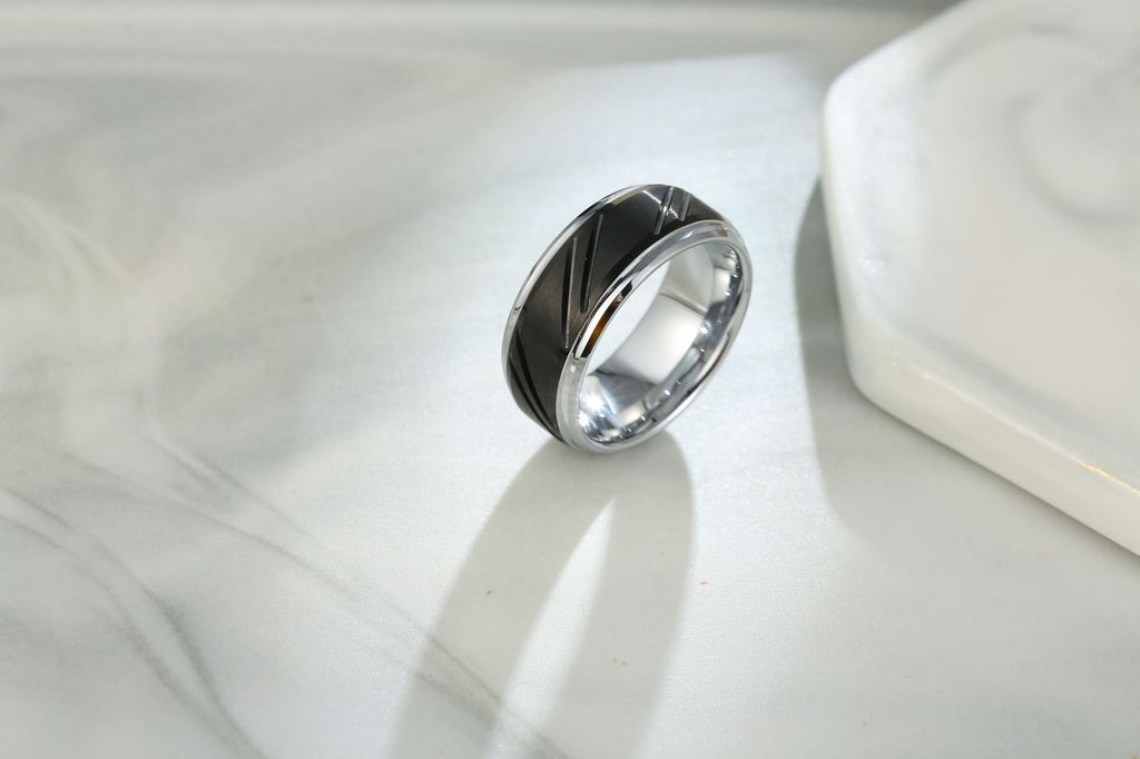 Men’s Tungsten Steel Ring Minimalist Modern Fashion Jewelry