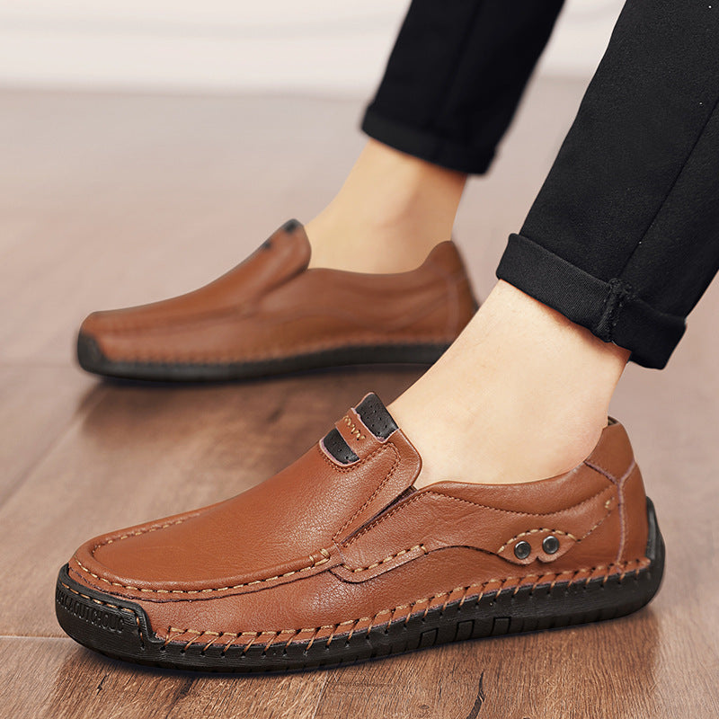 Handmade Men’s Leather Shoes Designed for Plus Size Comfort