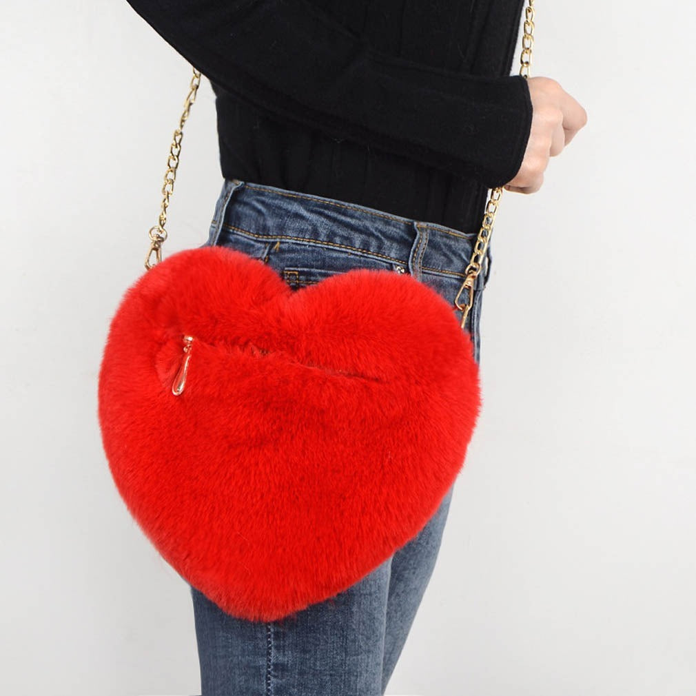 Women’s Plush Chain Shoulder Bag Romantic Party and Gift Style