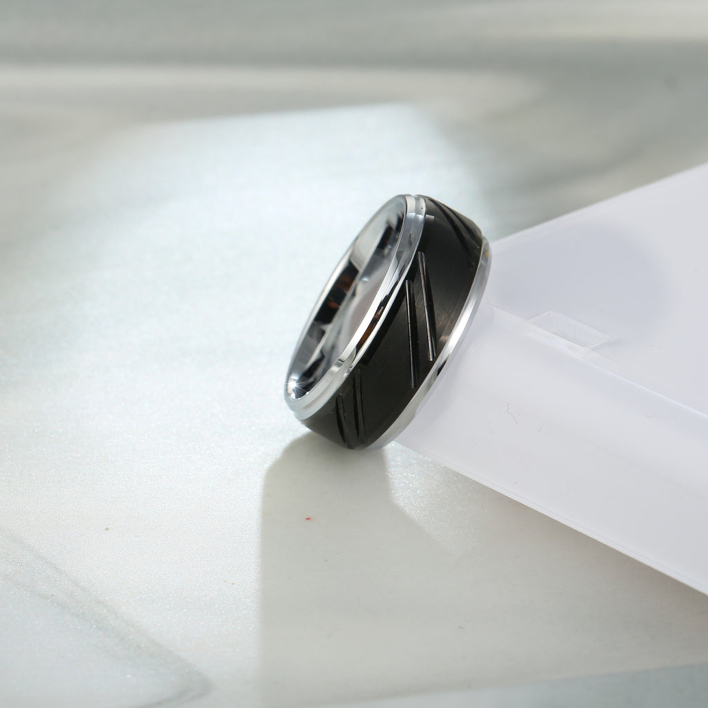Men’s Tungsten Steel Ring Minimalist Modern Fashion Jewelry